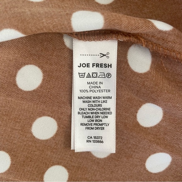 Jillian Harris X Joe Fresh Brown and White Polka Dot Shannon Skirt - Picture 5 of 7